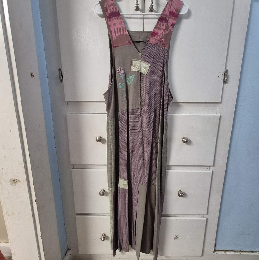 Vintage Y2K Faith by Celia Forrester Medium Artsy Boho Maxi Dress Patchwork - Picture 6 of 9